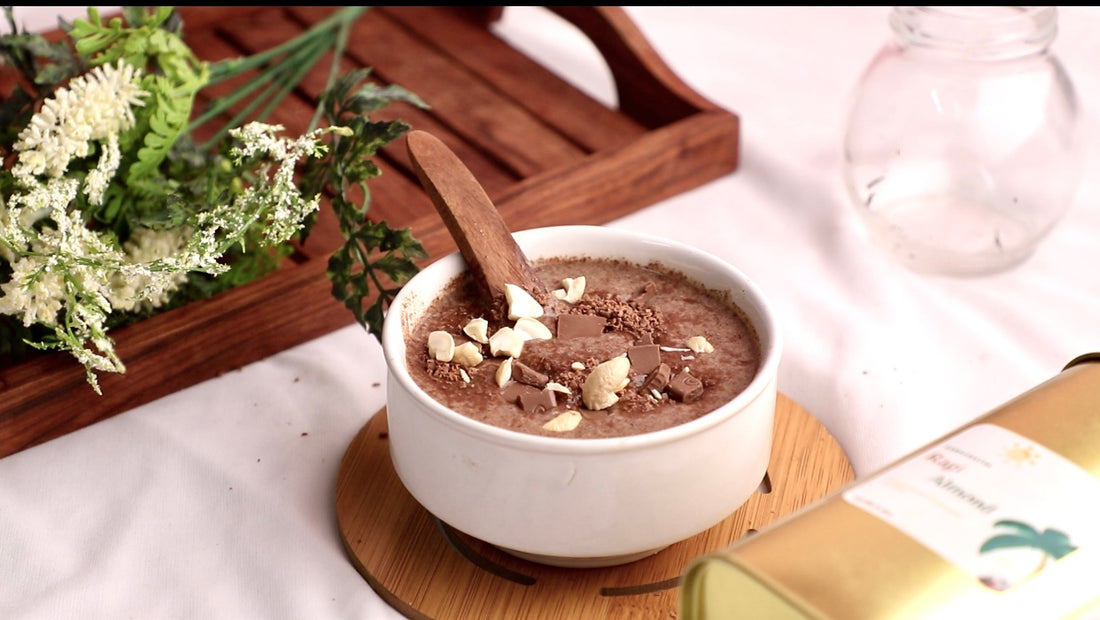 Chocolate Ragi Almond Porridge Recipe For Weight Loss